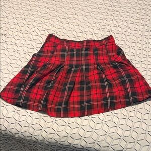 Divided Tartan Red and Black Skater Skirt